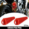 Motorcycle Silencer Exhaust Pipe Plug 2 x 15-38mm Rubber Red