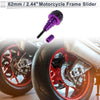 20mm Aluminum Alloy Plastic Motorcycle Slider Frame Purple Real Carbon Fiber