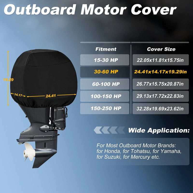 Outboard Motor 30-60 HP Cover 600D Oxford Heavy Duty Outboard Motor Cover