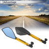 M8 / M10 Motorcycle Rear View Mirrors Black Gold Tone Aluminum Alloy