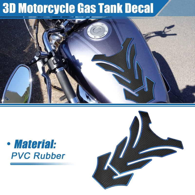 Universal Gas Tank Decal / 7.87x5.31 / Universal 3D Tank Sticker Blue Black