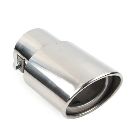 Car Silver Stainless Steel Round Exhaust Pipe Tail Muffler Tip
