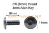 Rieju RS2 50 125 10x / Tornillos m6 X 16mm Pan Botón Cabeza Inoxidable
