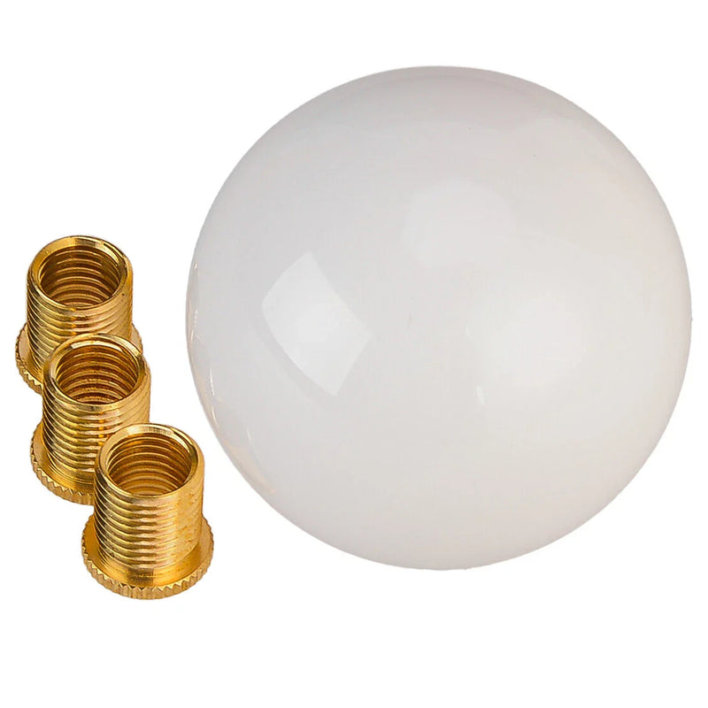Manual Gear Shifter Acrylic Glossy White Round Ball Shift Knob (Universal)