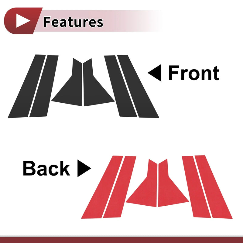 Nissan Qashqai 2023-2024 Black Left Right Door Pillar Window Trim