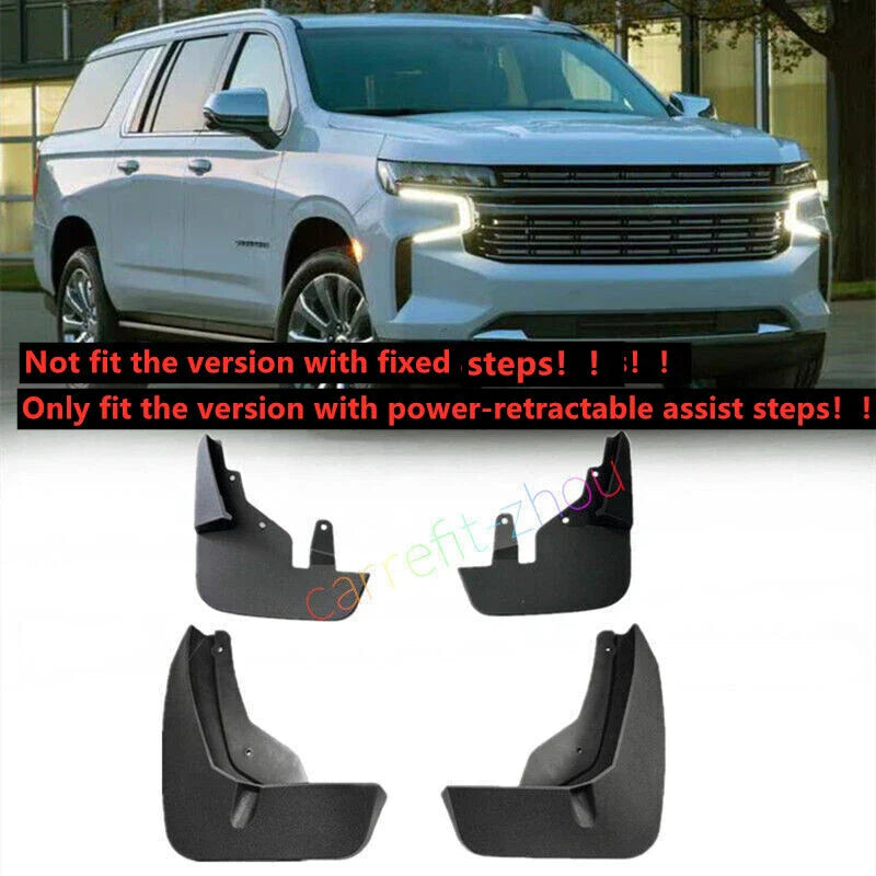Chevy Suburban Tahoe Splash Guards Mud Flaps Fender w/Electric Pedal (2021–2024)