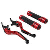 Kawasaki ZX6R Red Extendable Brake Clutch Levers Grip Set (2005-2023)