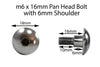 10 x Aluminium Noir Tête de fourche Boulon m6 X 16mm+6mm Épaule Pas Moto Vis