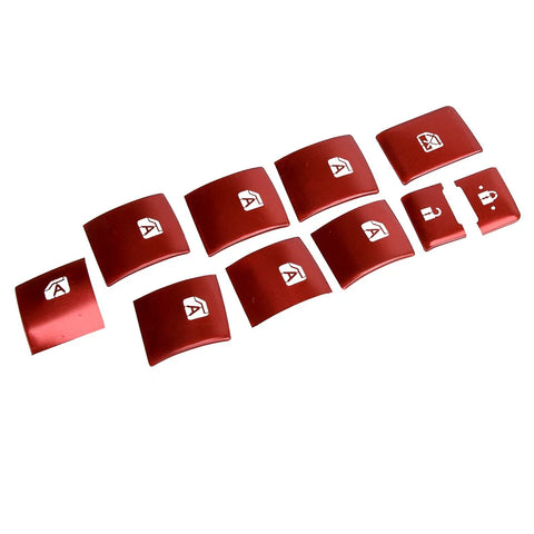 Toyota Camry 10x Red Power Window Switch Knob Stickers (2018-2022)