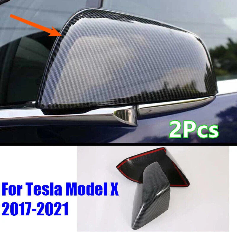 Tesla Model X Mirror Cover Trim Carbon Fiber Style (2017–2021)