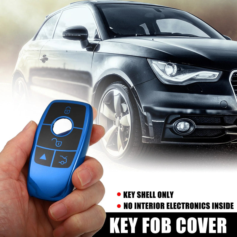Mercedes Benz Car Key Fob Cover 4 Buttons Remote Case Blue (2017-2021)
