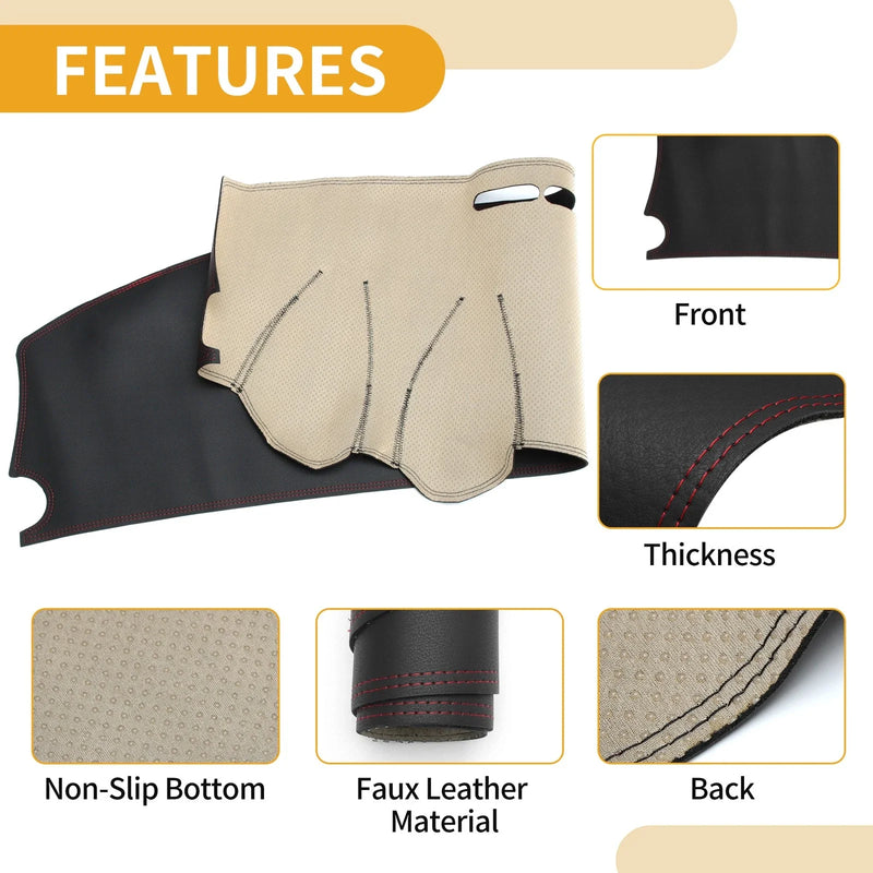 Mitsubishi Outlander 2001-2006 Black Red Anti-Slip Dashboard Cover