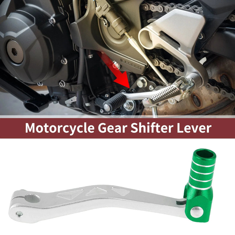 Yamaha TTR 50cc Folding Gear Shifter Levers Silver Tone Green