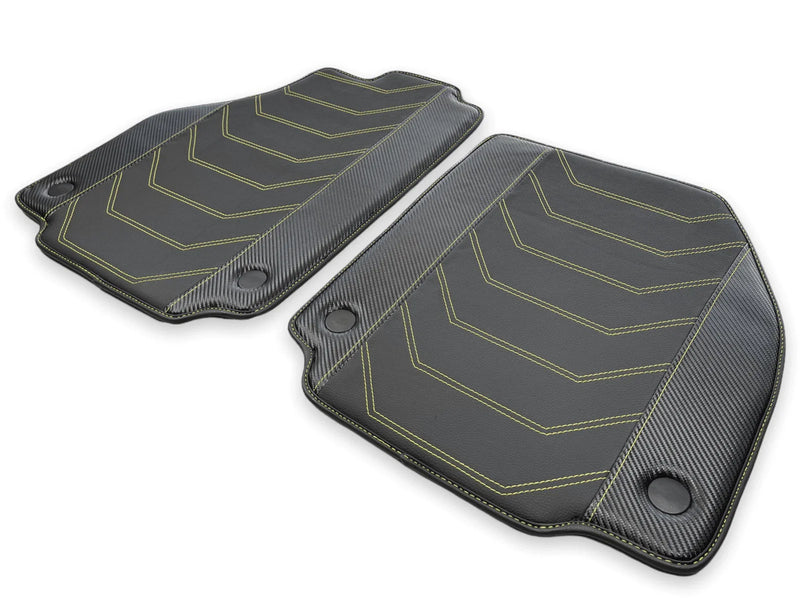 Ferrari F8 Spider Black Leather Car Mats (2020-2023)