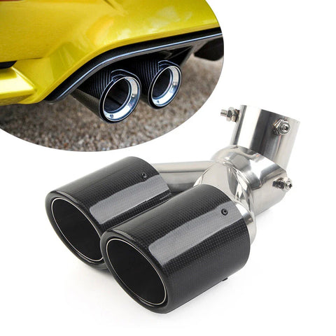 Universal Exit Exhaust Pipe 101mm Carbon Fiber Muffler Tip Y Shape