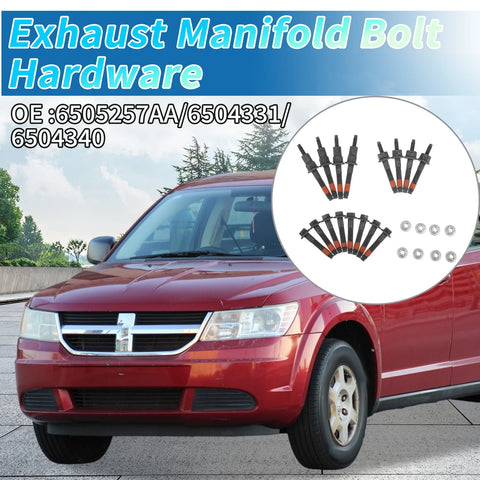 Dodge Jeep Exhaust Manifold Stud Bolt Nut Kit 24 x