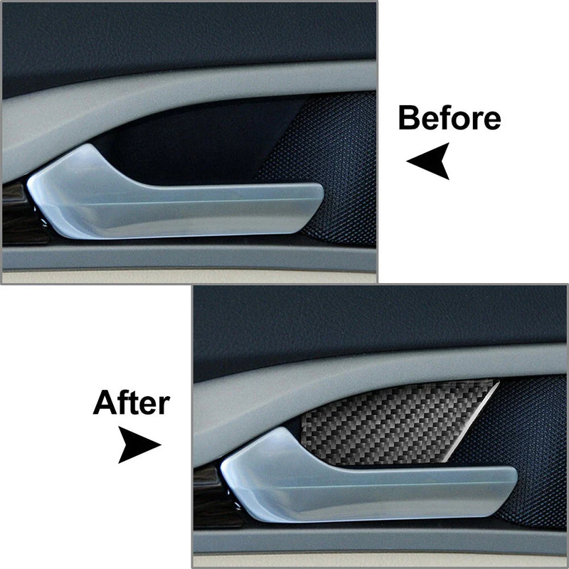 Ford Mondeo (2013-2019) Carbon Fiber Black 4 x Door Handle Bowl Panel Cover Trim