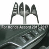 Honda Accord 4 x Carbon Fiber Door Window Lift Panel Cover Trim (2013–2017)