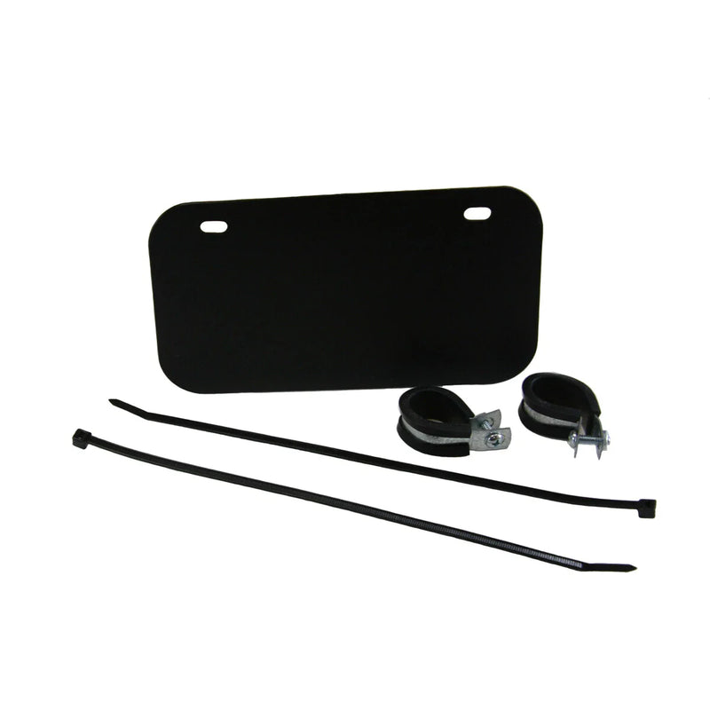 ATV License Plate Kit Black with White decal
