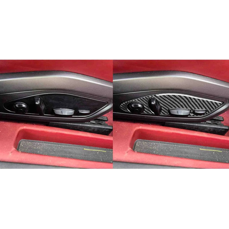 Porsche 911 992 2019-2023 Soft Carbon Fiber Seat Adjust Button Panel Trim