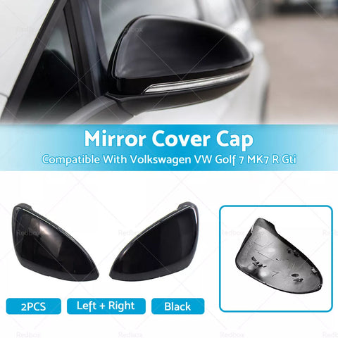 Volkswagen VW Golf 7 MK7 Black Mirror Housing Cover Cap (2014-2019)