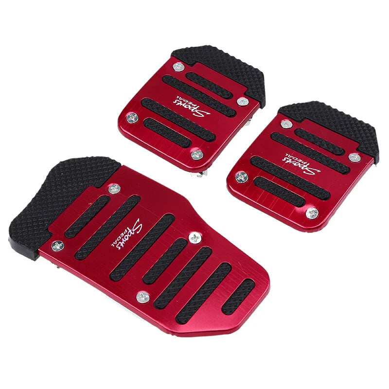 Car Accessories Red Non-Slip Gas Brake Foot Pedal Pad Cover (3 pcs)