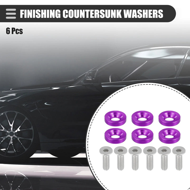 Motorcycle Purple 6 x Finishing Countersunk Washers