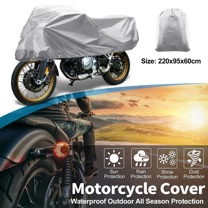 Universal Motorcycles Motorcycle Cover 86.61x37.4x23.62 Waterproof 420D-PU Silver