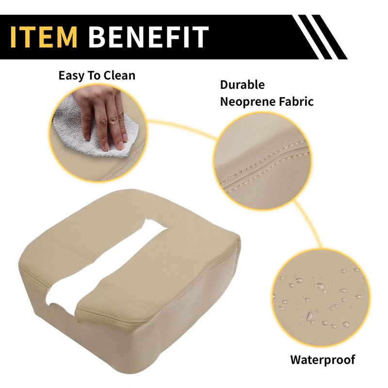 Chevrolet Silverado Center Console Cover Microfiber Leather Beige