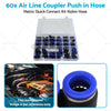 60pcs Pneumatic Push-in Air Line Hose Joiner Connect Fittings