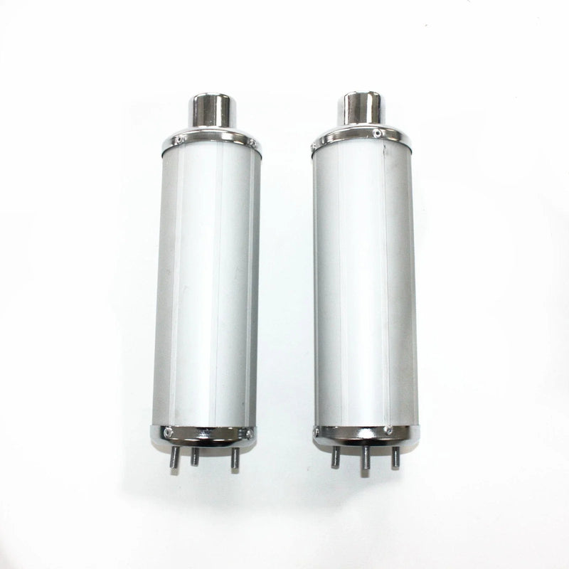110cc Dinosaur Style Quad ATV Twin Exhaust Pipe & Silver Alloy Mufflers