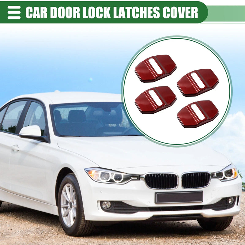 BMW 1 Series 2 Series X5 Red 4 x Car Door Latch Lock Cover Protector