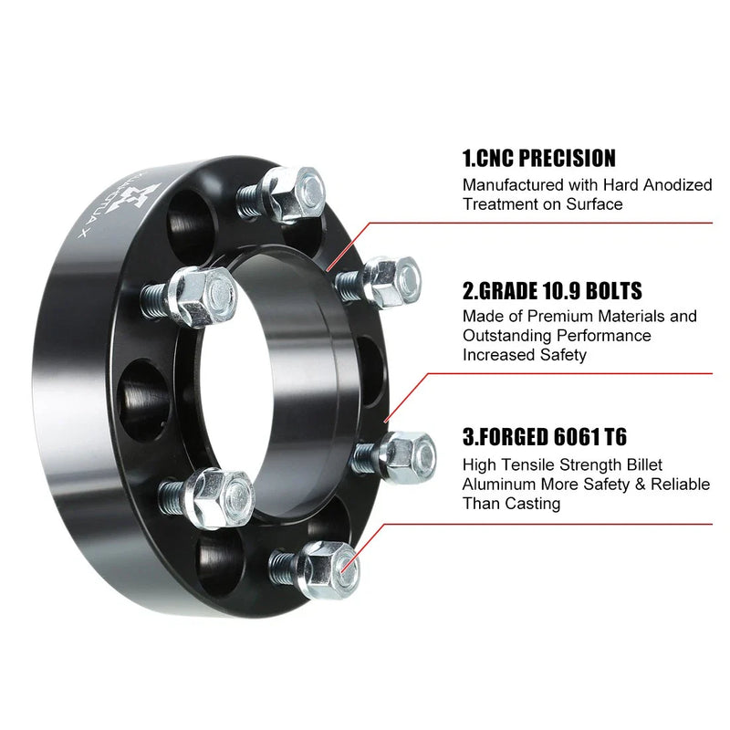 Toyota Lexus 4 x 6x5.5" 1.5" Wheel Spacer Adapter Black