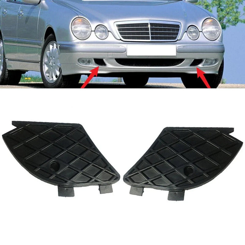 MERCEDES E320 2 x Front Bumper Fog Light Grill Cover (1999–2003)
