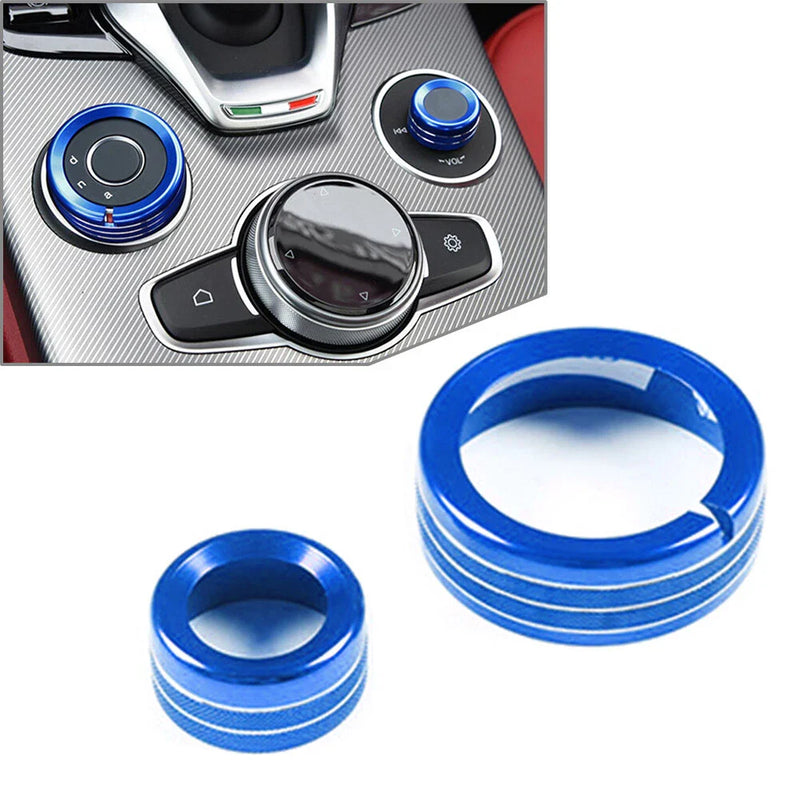 Alfa Romeo Giulia Stelvio Blue Multimedia Knob Ring (2020-2021)
