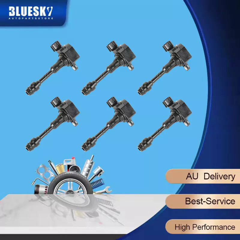 Nissan Patrol GU (2001-2007) TB48DE 4.8L Set of 6 Ignition Coils