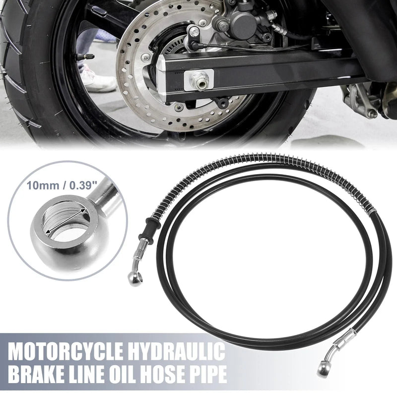 Motorcycle Brake Line 74.8" 10mm Stainless Steel Black