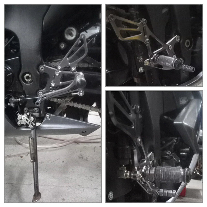 Kawasaki Ninja ZX6R (2005-2008) Black CNC Racing Rearsets Foot Pegs