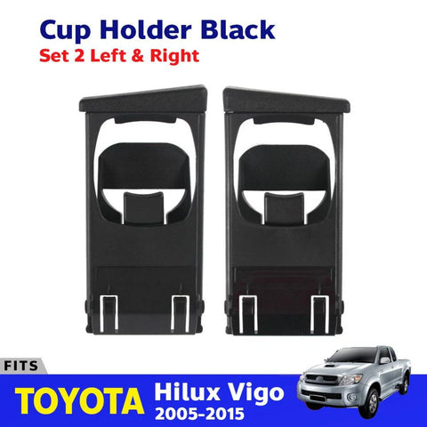Dash Cup Holder Tray Black Pair Fits Toyota Hilux Vigo Ute Fortuner 2005-15 D06