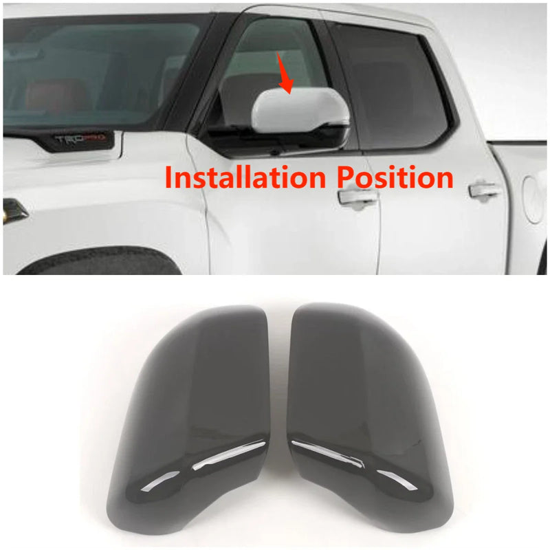 Toyota Tundra Glossy Black Rearview Mirror Side Lid Cover Trim (2022-2023)