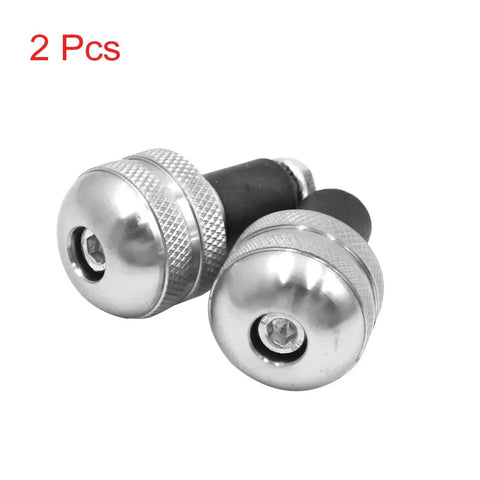 Honda 2 x End Cap / 17mm / Handlebar Dia Aluminum Alloy End Cap Silver Tone