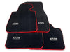 BMW 5 Series G30 Premium Black Red Round Floor Mats (2017-2023)