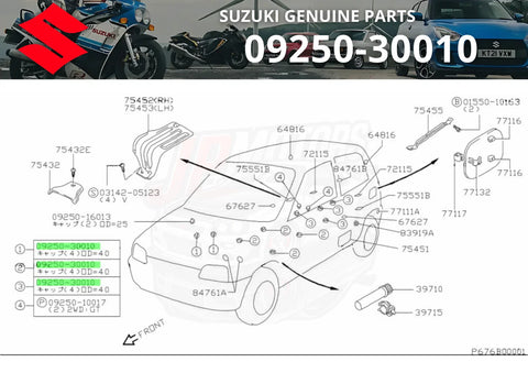 Suzuki Genuine Rubber Wiring Harness Grommet Cap