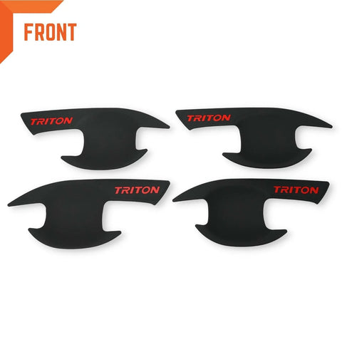 Mitsubishi Triton L200 Matte Black  Door Handle Insert Bowl Trim (15-22)