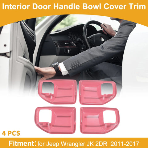 Jeep Wrangler JK 4DR (2011-2017) - 4 Pcs Interior Door Handle Bowl Cover Trim