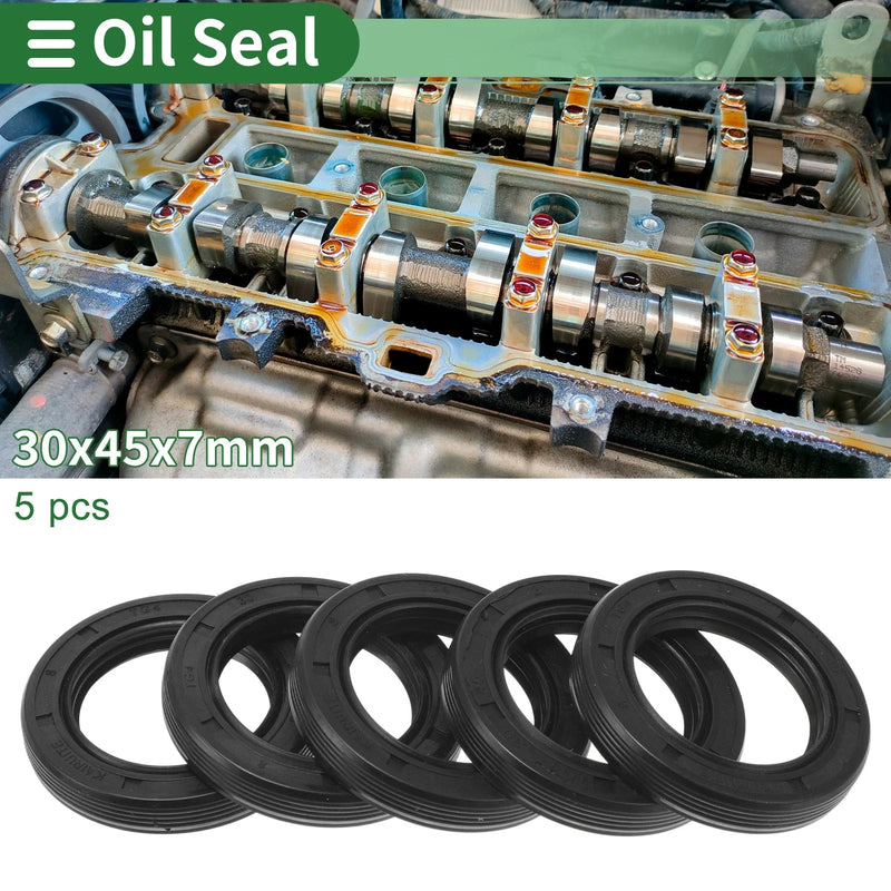 TG4 Oil Seal / 30x45x7mm Black 5 Pcs / Lip Seal Ring Rotary Shaft Seal