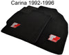 Toyota Carina 1992-1996 - Black Tailored Carpets with Sport Emblem Floor Mats