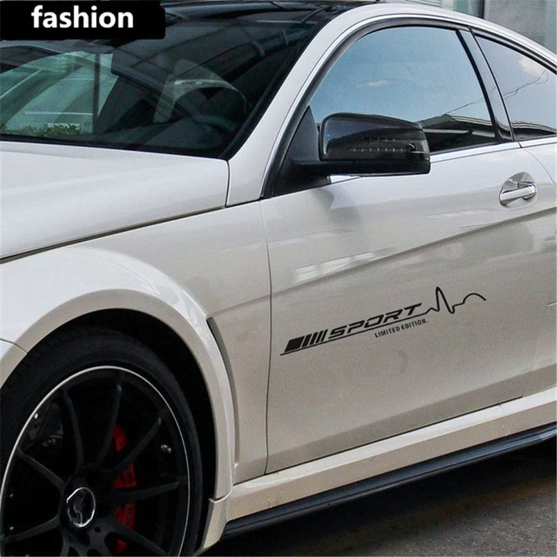 Car SUV Side Racing Sport Vinyl Decal Stickers Black Left & Right 78x11.5 cm