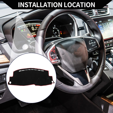 Honda Vezel RU1 / 2 / 3 / 4 RS 2013-2020 Black Red Set Dashboard Dash Cover Mat