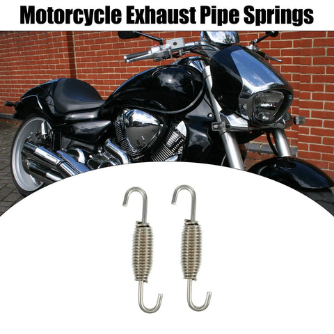 Universal Silver Tone 2 x 68mm Motorcycle Muffler Exhaust Pipe Spring